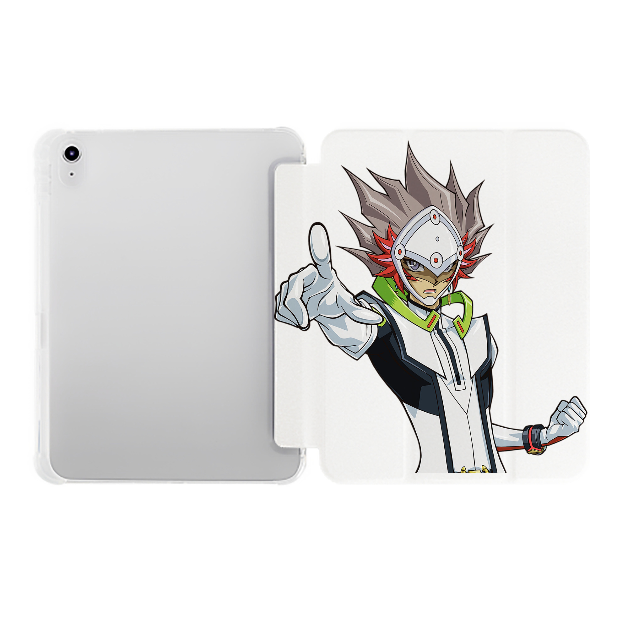 （画像用） 遊☆戯☆王 Yu-Gi-Oh! IPad ケース ペン収納付き 三つ折りスタンド PUレザー×シリコン 対応機種9.5/10.5/10.9インチ